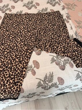 George Leopard Print Sleep Pants - Beige and Black